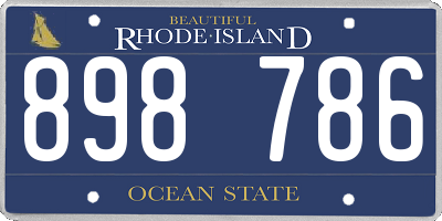 RI license plate 898786