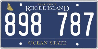 RI license plate 898787