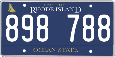 RI license plate 898788