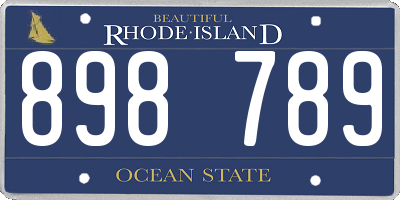 RI license plate 898789
