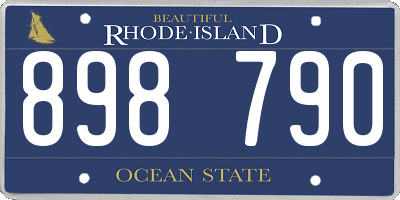 RI license plate 898790