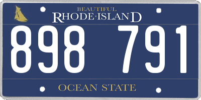 RI license plate 898791