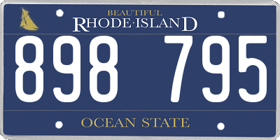 RI license plate 898795