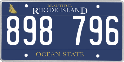 RI license plate 898796