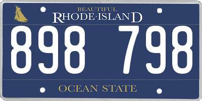 RI license plate 898798