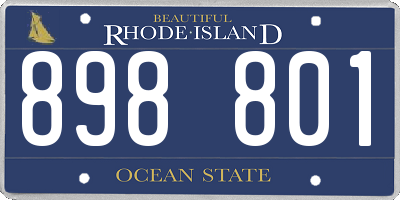 RI license plate 898801