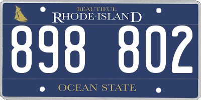 RI license plate 898802