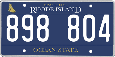 RI license plate 898804