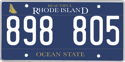 RI license plate 898805