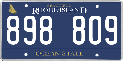 RI license plate 898809