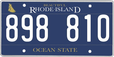 RI license plate 898810