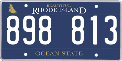 RI license plate 898813