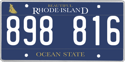 RI license plate 898816