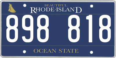 RI license plate 898818
