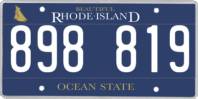 RI license plate 898819
