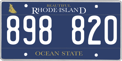 RI license plate 898820