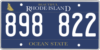 RI license plate 898822