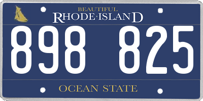 RI license plate 898825