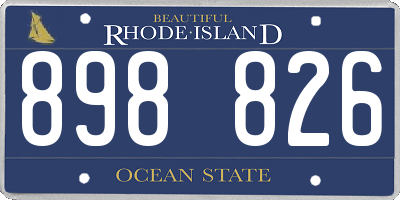 RI license plate 898826