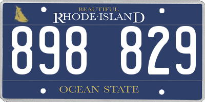 RI license plate 898829