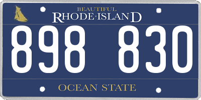 RI license plate 898830
