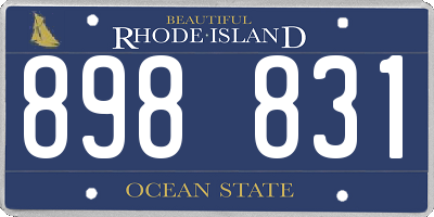 RI license plate 898831