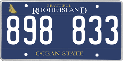 RI license plate 898833