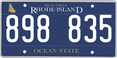 RI license plate 898835