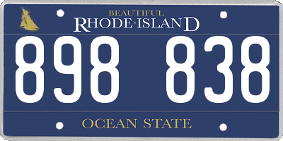RI license plate 898838