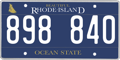RI license plate 898840