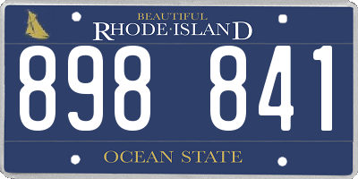 RI license plate 898841