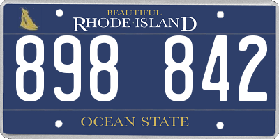 RI license plate 898842