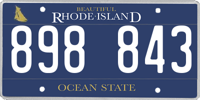 RI license plate 898843