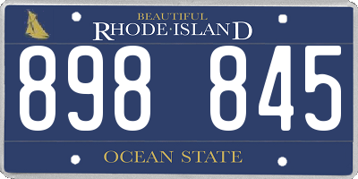 RI license plate 898845