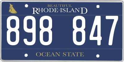 RI license plate 898847