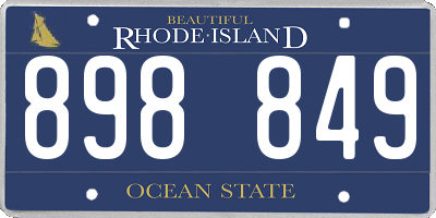 RI license plate 898849
