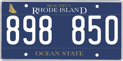 RI license plate 898850