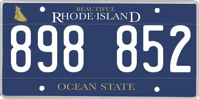 RI license plate 898852