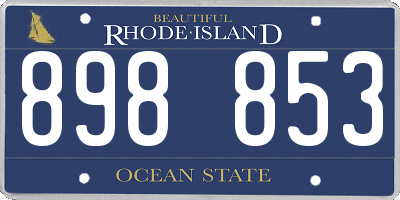 RI license plate 898853