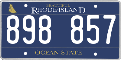 RI license plate 898857