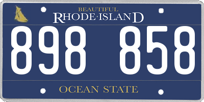 RI license plate 898858