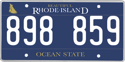RI license plate 898859