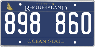RI license plate 898860