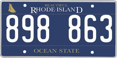 RI license plate 898863