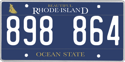 RI license plate 898864