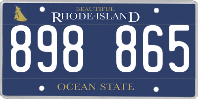 RI license plate 898865
