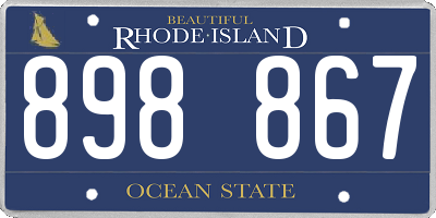 RI license plate 898867