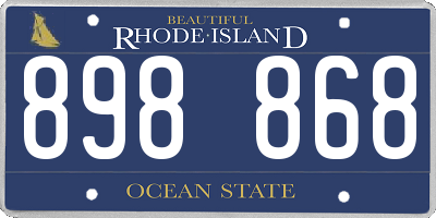RI license plate 898868
