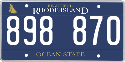RI license plate 898870