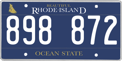 RI license plate 898872